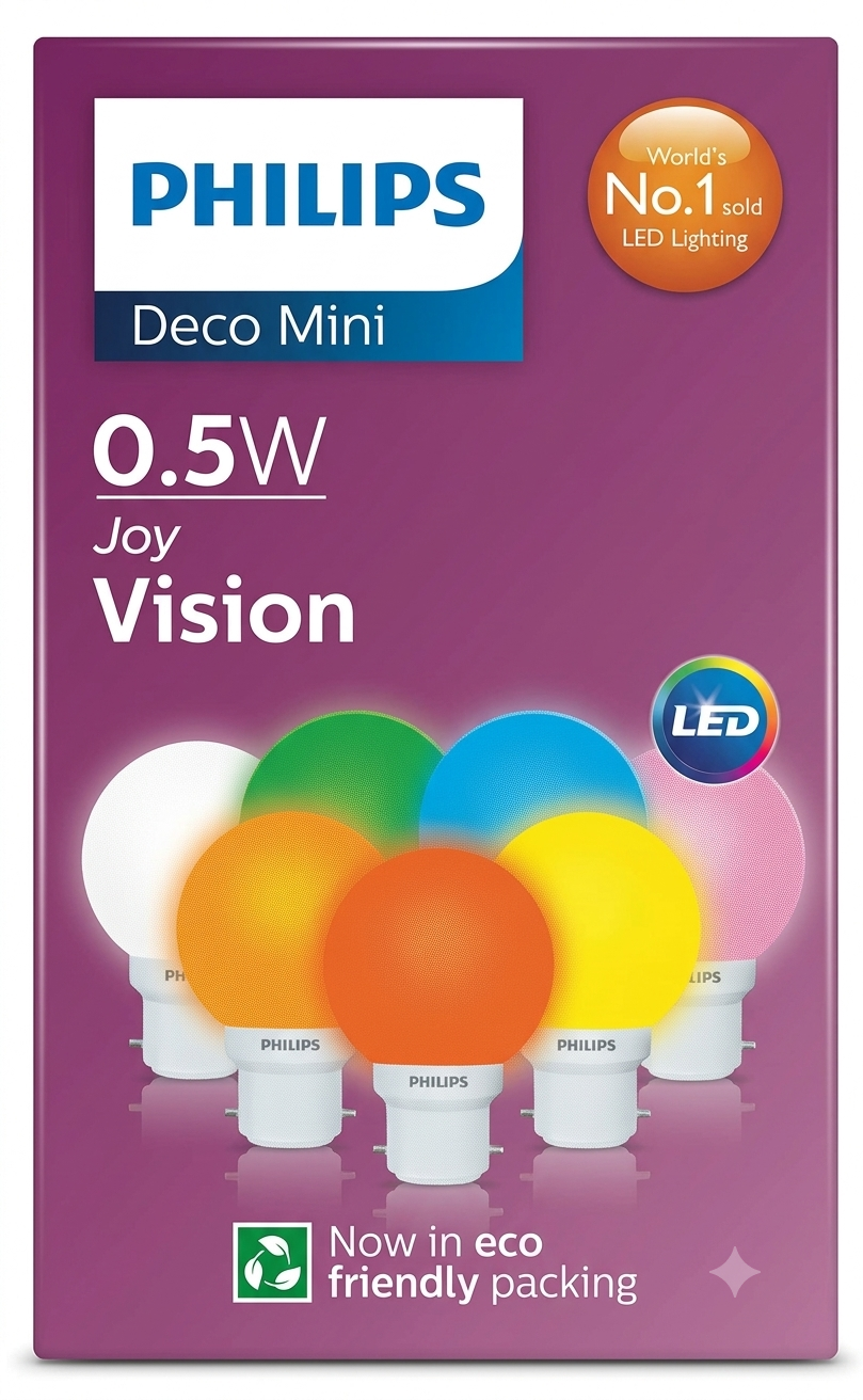 Philips Deco Mini Joy Vision 0.5W LED Decorative Bulb (Multicolor)