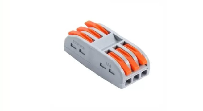 PCT-223 Quick Connector Terminal 3 In-3 Out, Lever Wire Connector