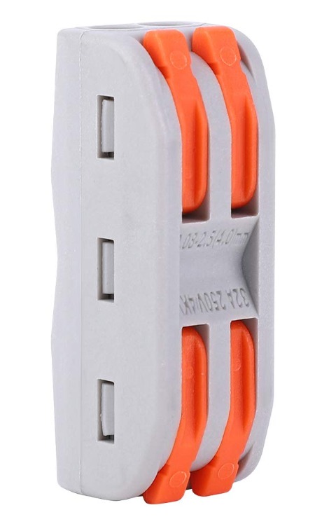 Wire Clip Connector, Universal Connection Terminals, Circuit Inline Splices Electric Connectors, Quick Connect & Freely Assemble Electrical Splicing Kit for Compact (2 In 2 Out pack of 1)