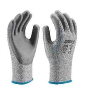 Udyogi HPU 5 Cut Level 5 Liner 9 Inch Grey PU Coated Safety Gloves(Pack-1 pair)