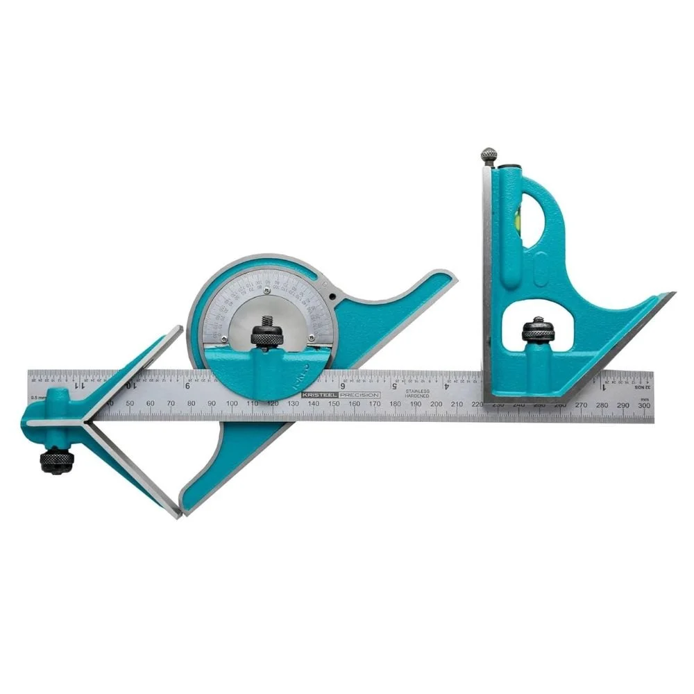 KRISTEEL | Combination Try & Metre Square - Set 4 pc. 300 mm. (Chrome Finish) [1516KP]