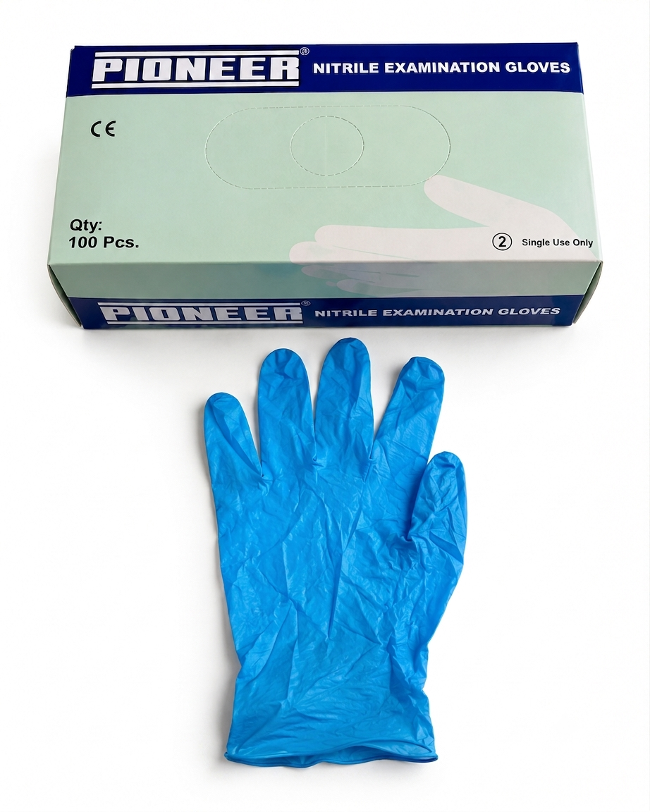 Pioneer Blue Nitrile Gloves - Box of 100 Pc (Large (L)) thumbnail 3