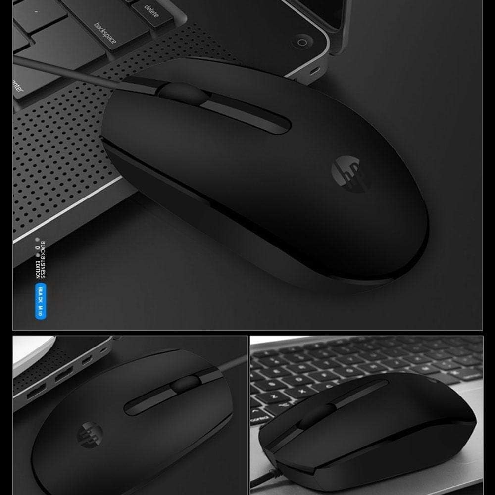 HP M10 Wired USB Mouse with 3 Buttons High Definition 1000DPI Optical Tracking and Ambidextrous Design thumbnail 2