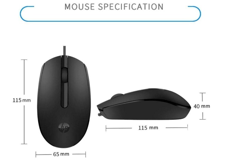 HP M10 Wired USB Mouse with 3 Buttons High Definition 1000DPI Optical Tracking and Ambidextrous Design thumbnail 4