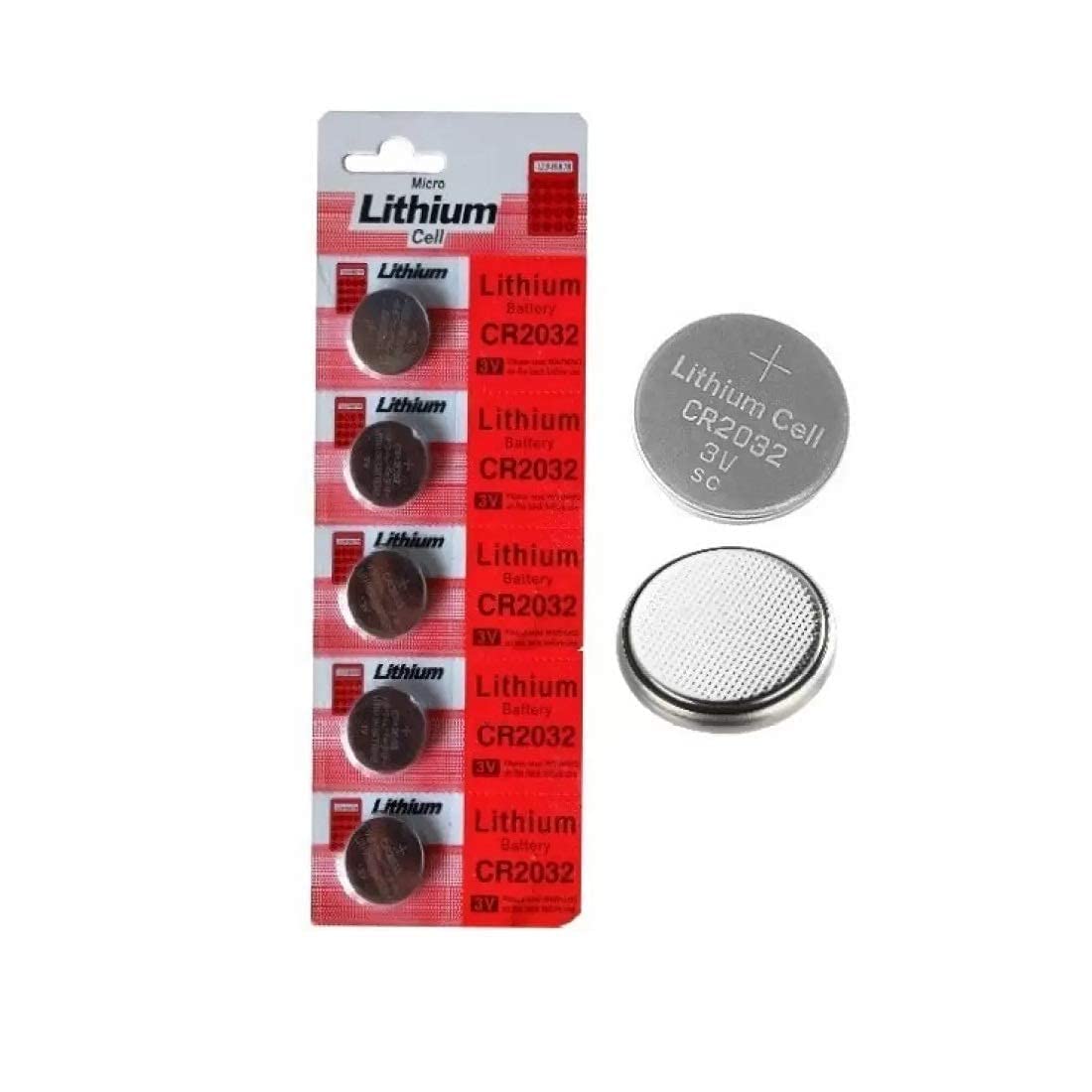 CR2032 3V Lithium Coin Cell Battery for Motherboard, Watches, Calculators, Car Remote, Camera, Toys, Weighing Scale & Medical Devices (Pack of 5)