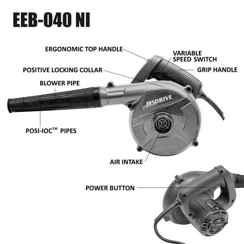 JRSDRIVE EEB-040 NI 600W Electric Blower for Home & Professional Use - Variable Speed, 1.65kg Lightweight, Safety Features Inc