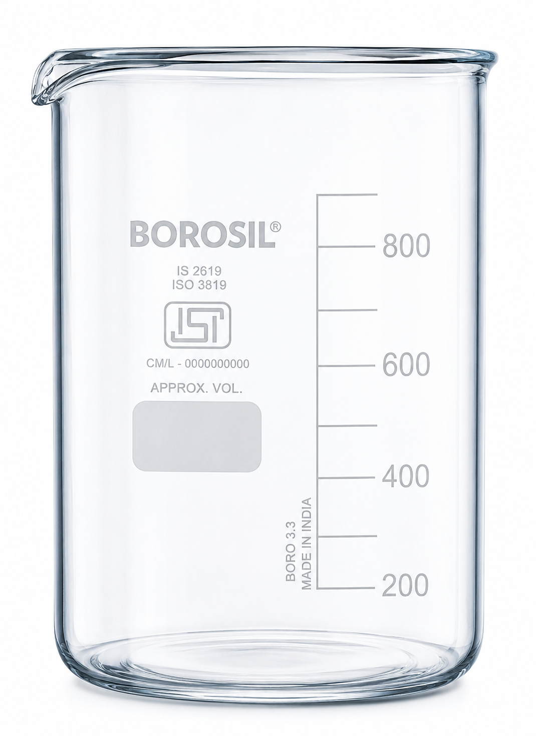 LOW FORM BEAKER With Spout • Complies with IS 2619 /ISO 3819 and DIN 12331 with ISI Mark 5ML(22 x 30) thumbnail 2